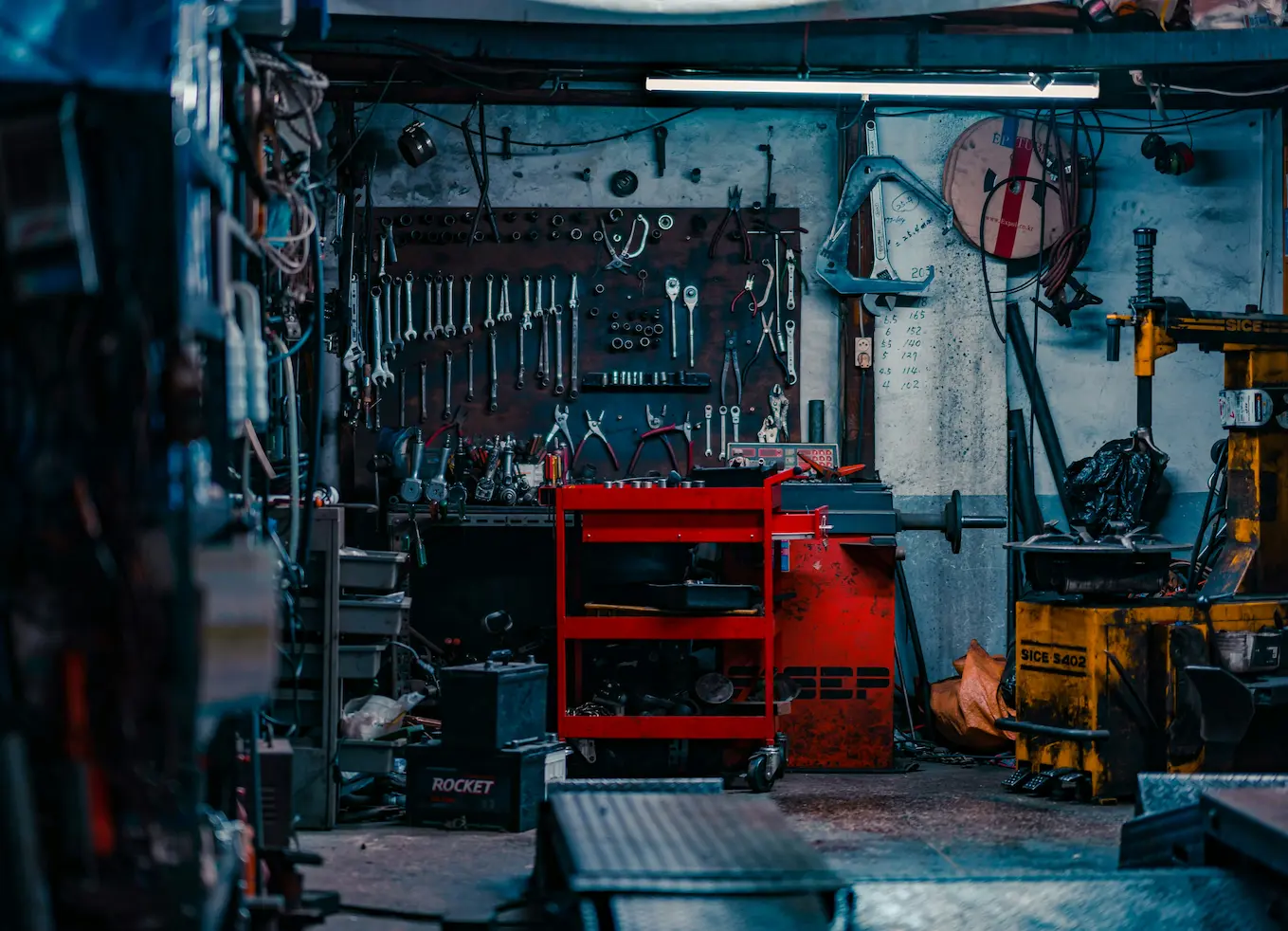 photo d'un atelier de mécanique